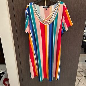 Derek Hesrt Plus Color Striped Dress